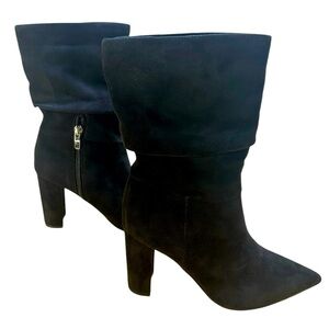 New Black Suede Nine West Slouch Boots Size 5.5